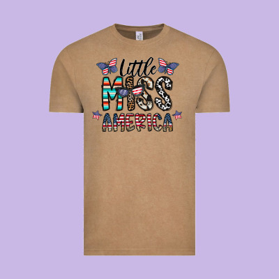 Little Miss America Vintage Tee Designed By Cowhidedigitalart
