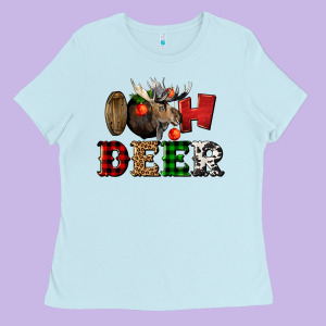 Oh Deer Christmas Ladies Tee Designed By Lillyallendesigns