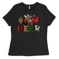 Black oh deer christmas Ladies Tee - LillyAllenDesigns