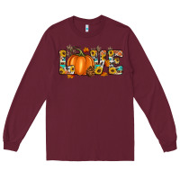 Burgundy fall love Long Sleeve Tee - Artiststas