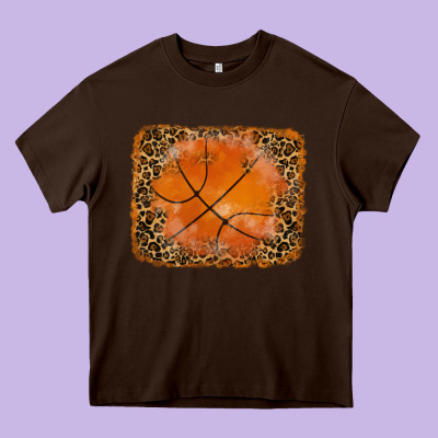 Glitter Leopard Basketball Background Heavy Core Tee Designed By Ranaportraitstore