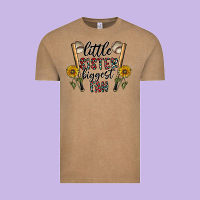 Little Sister Biggest Fan Vintage Tee Designed By Cowhidedigitalart