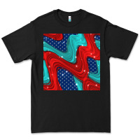 Black american flag stripes seamless pattern Premium Tee - BundleAndBundleShop