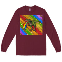 Burgundy lgbtq dinosaur t rex tumbler Long Sleeve Tee - Artiststas