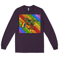 Plum lgbtq dinosaur t rex tumbler Long Sleeve Tee - Artiststas