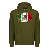 Army Green Mexican Flag Cactus Sunflower Premium Hoodie - Jasminsmagicworld