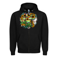 Black Guanajuato sunflower serape map Zipper Hoodie - RanaPortraitStore