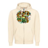 Sandshell Guanajuato sunflower serape map Zipper Hoodie - RanaPortraitStore