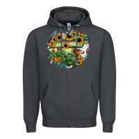 Smoke Guanajuato sunflower serape map Zipper Hoodie - RanaPortraitStore