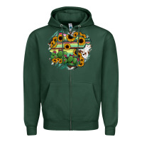 Sports Green Guanajuato sunflower serape map Zipper Hoodie - RanaPortraitStore