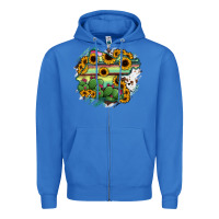 True Royal Guanajuato sunflower serape map Zipper Hoodie - RanaPortraitStore