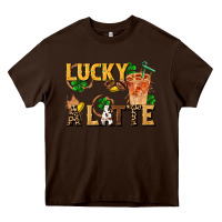Chocolate Brown lucky a latte Heavy Core Tee - FaDigitalArtStudio