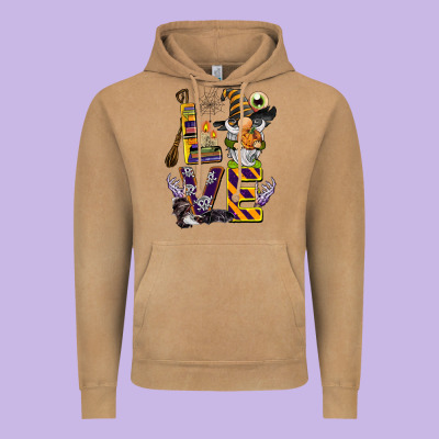 Halloween Love Gnome Vintage Hoodie Designed By Barkaloodesign