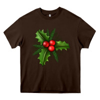 Chocolate Brown Mistletoe Heavy Core Tee - BundleAndBundleShop