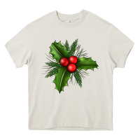 Cream Mistletoe Heavy Core Tee - BundleAndBundleShop