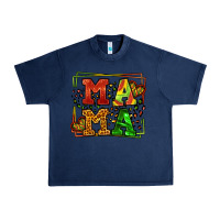 Navy juneteenth leopard frame mama Mother's Day Urban Heavy Tee - LillyAllenDesigns