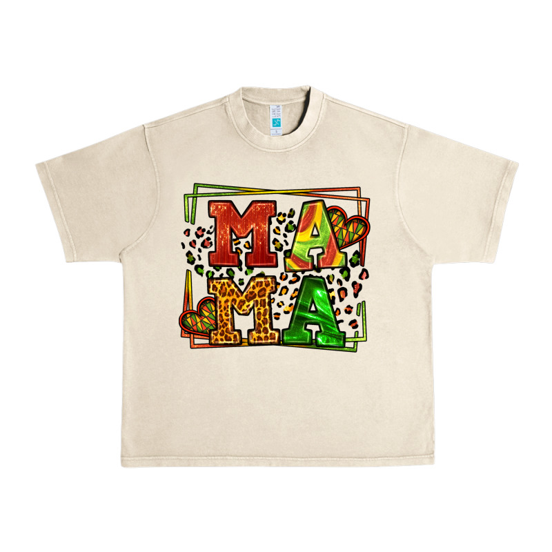 Juneteenth Leopard Frame Mama Mother's Day Urban Heavy Tee by LillyAllenDesigns | Teevron