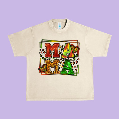 Juneteenth Leopard Frame Mama Mother's Day Urban Heavy Tee Designed By Lillyallendesigns