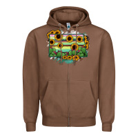 Chestnut North Dakota State Map Zipper Hoodie - RanaPortraitStore