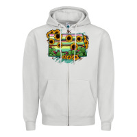 Dove Grey North Dakota State Map Zipper Hoodie - RanaPortraitStore