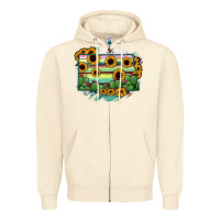 Sandshell North Dakota State Map Zipper Hoodie - RanaPortraitStore
