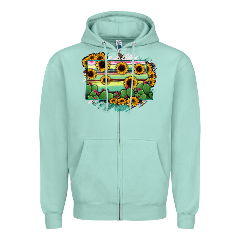 North Dakota State Map Zipper Hoodie by RanaPortraitStore | Teevron