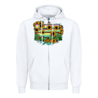 White North Dakota State Map Zipper Hoodie - RanaPortraitStore