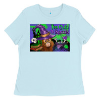 Baby Blue Too Cute To Spook Baby Orangutan Ladies Tee - LillyAllenDesigns