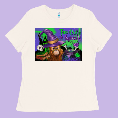Too Cute To Spook Baby Orangutan Ladies Tee Designed By Lillyallendesigns