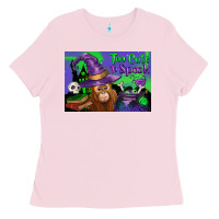 Bubblegum Pink Too Cute To Spook Baby Orangutan Ladies Tee - LillyAllenDesigns