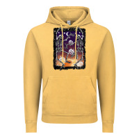 Vintage Mustard halloween dancing skeletons stars Vintage Hoodie - BarkalooDesign