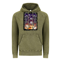 Vintage Olive halloween dancing skeletons stars Vintage Hoodie - BarkalooDesign