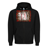 Black baseball leopard background Zipper Hoodie - RanaPortraitStore