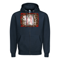 Navy baseball leopard background Zipper Hoodie - RanaPortraitStore