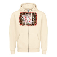 Sandshell baseball leopard background Zipper Hoodie - RanaPortraitStore