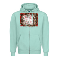 Seafoam baseball leopard background Zipper Hoodie - RanaPortraitStore