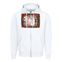 White baseball leopard background Zipper Hoodie - RanaPortraitStore
