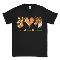 Black Peace Love Horses Classic Tee - Jasminsmagicworld