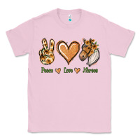 Bubblegum Pink Peace Love Horses Classic Tee - Jasminsmagicworld