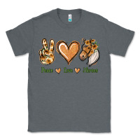 Charcoal Heather Peace Love Horses Classic Tee - Jasminsmagicworld
