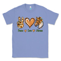 Colony Blue Peace Love Horses Classic Tee - Jasminsmagicworld