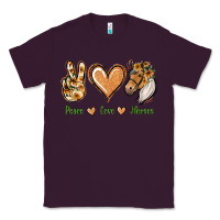Plum Peace Love Horses Classic Tee - Jasminsmagicworld