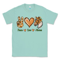 Seafoam Peace Love Horses Classic Tee - Jasminsmagicworld