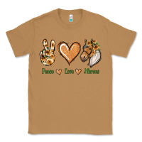 Toasted Coconut Peace Love Horses Classic Tee - Jasminsmagicworld