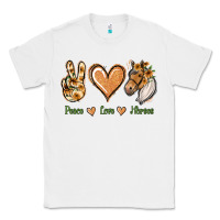 White Peace Love Horses Classic Tee - Jasminsmagicworld