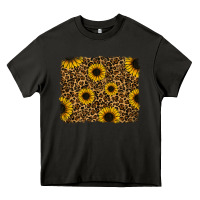 Asphalt leopard sunflowers background Heavy Core Tee - RanaPortraitStore