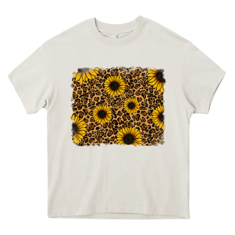 Leopard Sunflowers Background Heavy Core Tee by RanaPortraitStore | Teevron