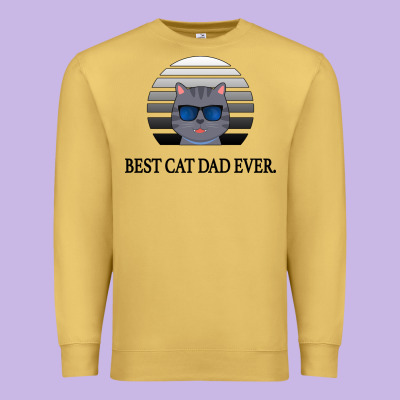 Best Cat Dad Ever Premium Sweatshirt Designed By Bettercallsaul