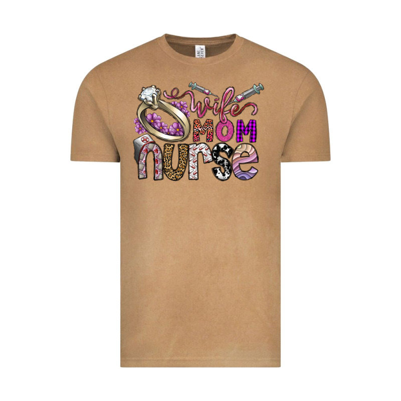 Wife Mom Nurse Vintage Tee by SublimationCraftShop | Teevron