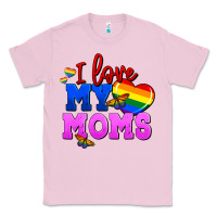 Bubblegum Pink I love my moms Classic Tee - FaDigitalArtStudio